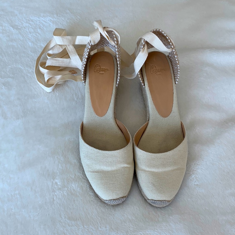 Castaner Carina Ankle Tie Espadrille Wedge Sandals
